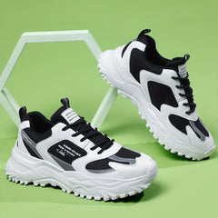 Women's Platform Chunky Sneakers Lace Up Running Shoes