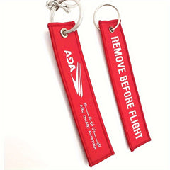 Letter Embroidery Woven Label Key Chain Pendant Backpack Hanging Key Chain