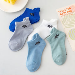 5pcs Boys Comfortable Dolphin Socks for Ocean Series