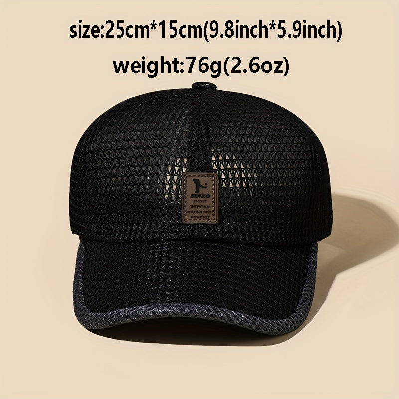 Patched Full Net Baseball Cap Lightweight Outdoor Sunshade Mesh Hat