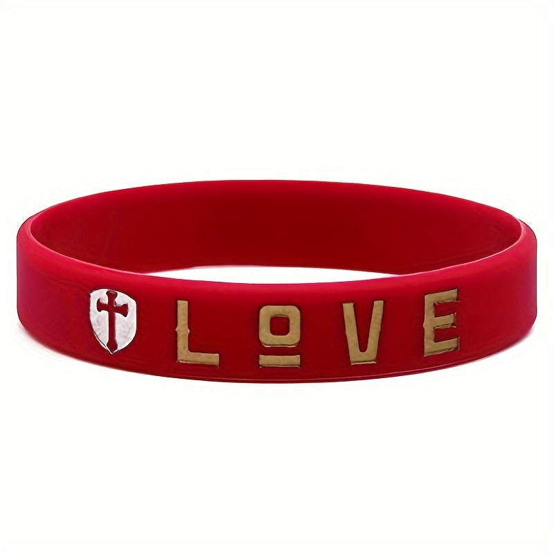 Set of 3 Slogan Rubber Bracelet Silicone Wristband