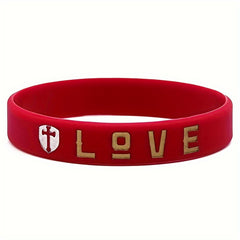 Set of 3 Slogan Rubber Bracelet Silicone Wristband
