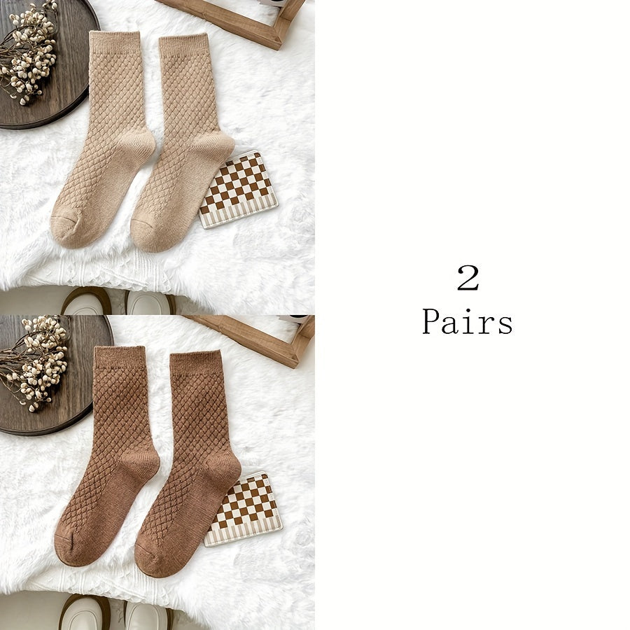 6 Pairs Soft Mid Tube Socks Women's Stockings