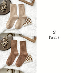 6 Pairs Soft Mid Tube Socks Women's Stockings