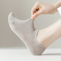 5 Pairs Ribbed Ankle Socks Breathable & Elastic Women's Stockings