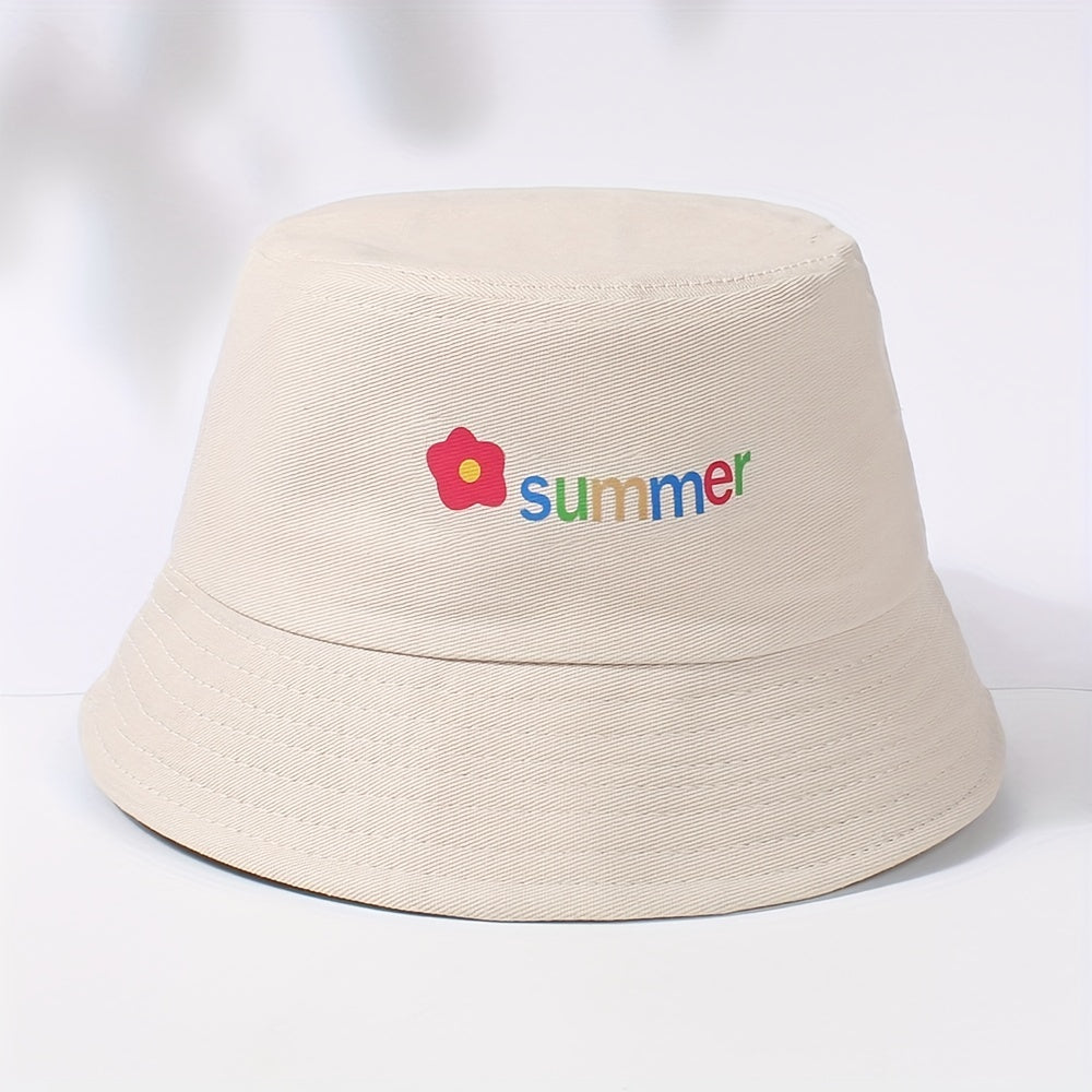 Summer Flower Print Bucket Hat Lightweight Casual Fisherman Cap