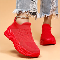 Women's Breathable Knit Slip On Sneakers Lightweight Running Shoes
