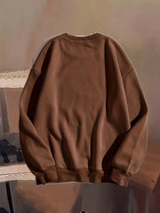 Mushroom Print Pullover Sweatshirt Crew Neck for Fall & Winter Women