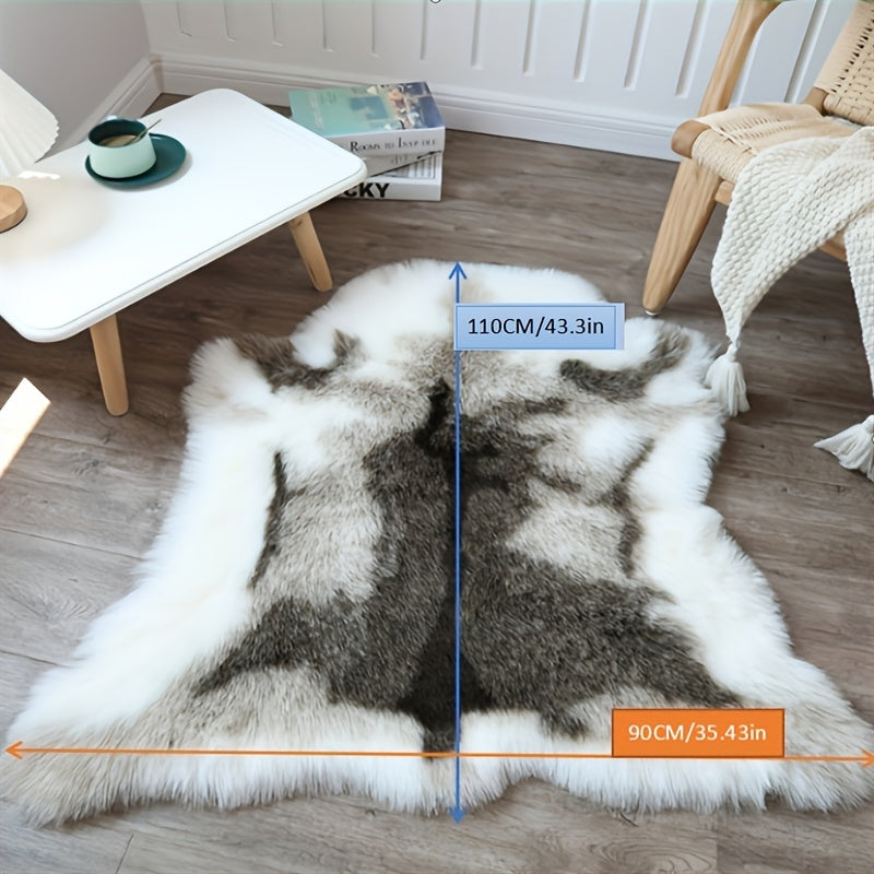 Faux Fur Rug Plush Washable Acrylic Polyester Blend Animal Fur Rug