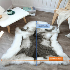 Faux Fur Rug Plush Washable Acrylic Polyester Blend Animal Fur Rug
