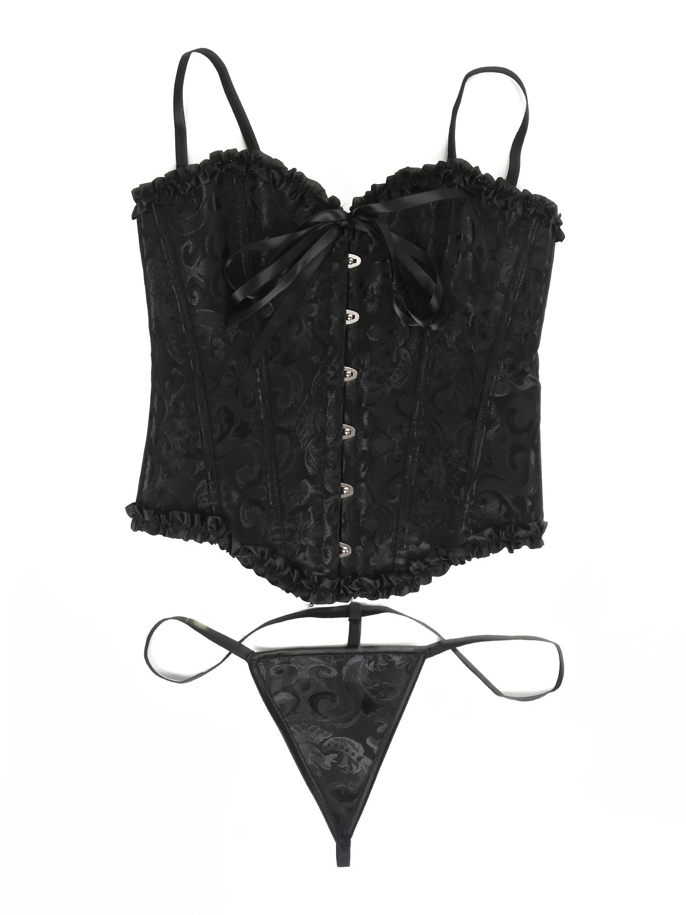 Sleeveless Lace Up Corset Bustier Body Shaper Lingerie