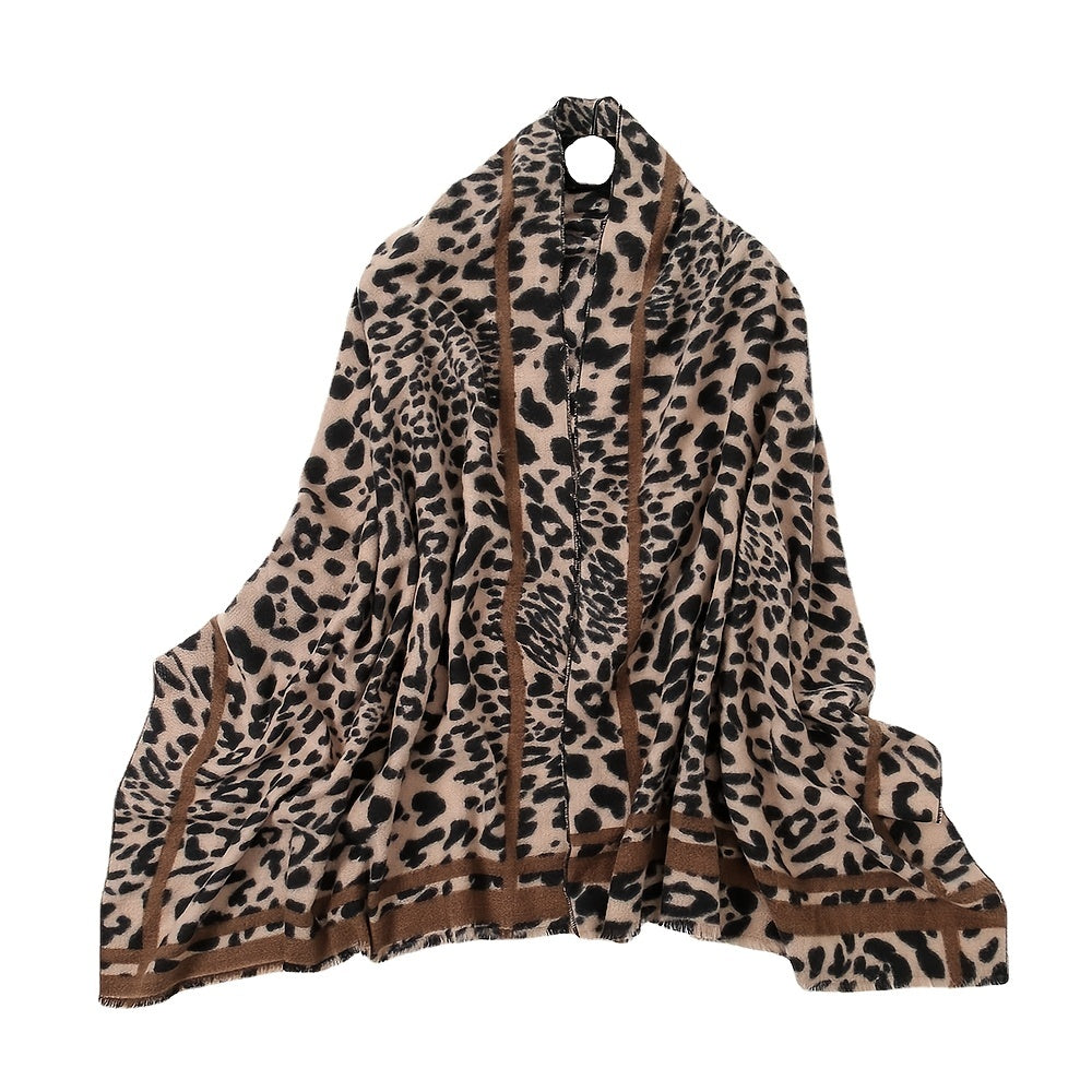Leopard Shawl Scarf Vintage Large Casual Wrap Soft & Comfortable