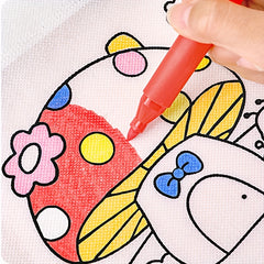 8pcs Japanese Style DIY Graffiti Art Tote Bags Hand Painted Document Holders