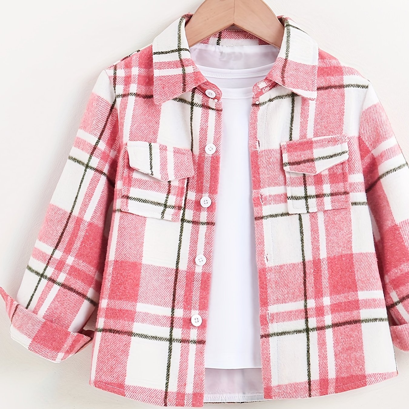 Boys Plaid Shirts Button Down Long Sleeve Tops Spring Fall Outwear