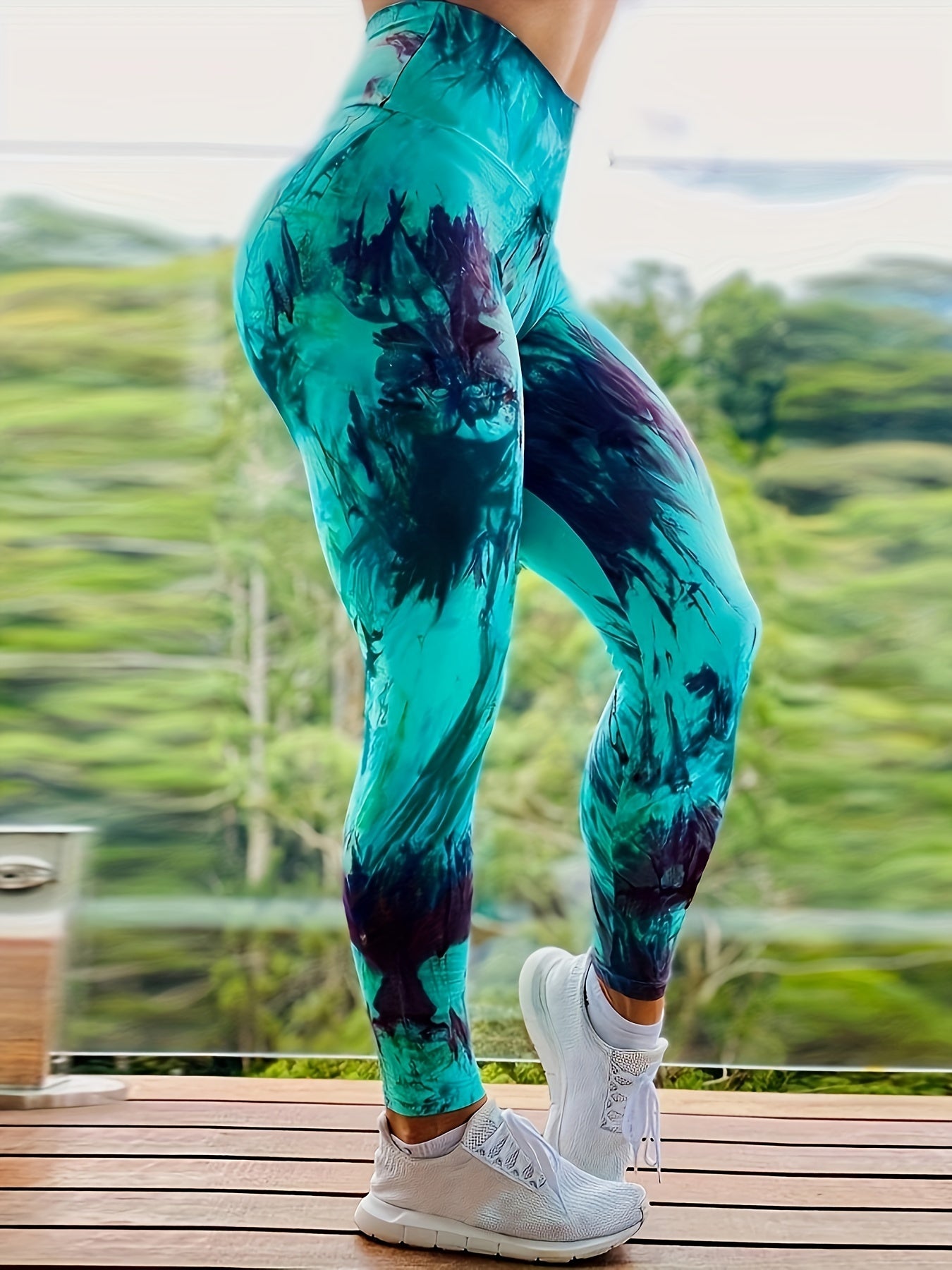 Tie Dye Yoga Leggings High Waist Fitness Sports Tight Pants