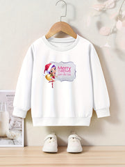 Alphabets Pattern Crew Neck Sweatshirt For Kids