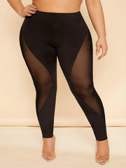 High Rise Mesh Stretch Yoga Pants