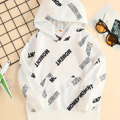 MOMENT Boys Hooded Sweatshirt Spring Fall Kids Clothing