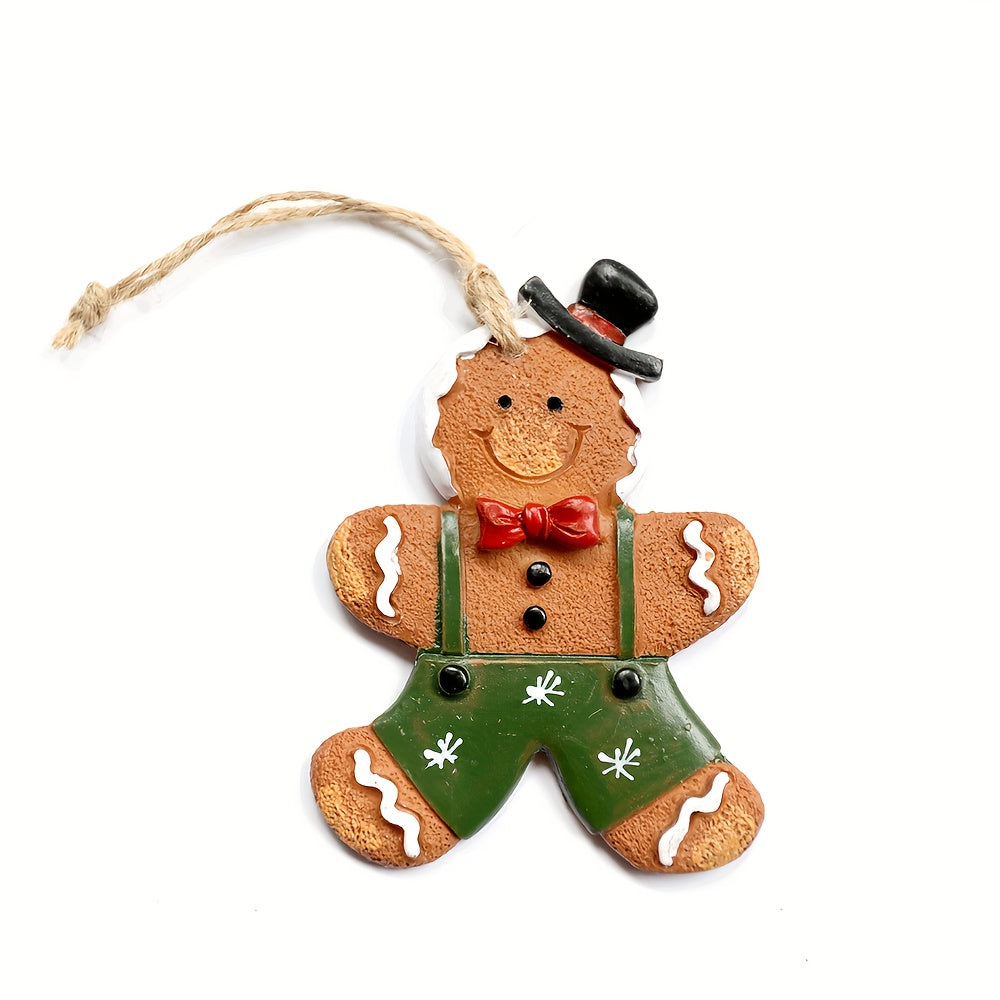 Christmas Tree Gingerbread Man Pendant Resin Trinkets Hanging Ornaments