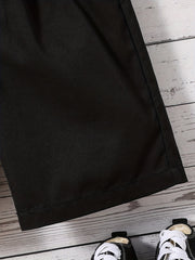 Boys Casual Solid Middle Pants With Pockets For Big And Tall Boys