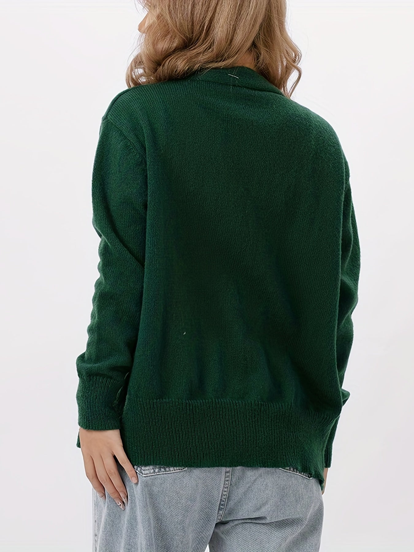 Open Knit Cardigan Loose Casual Sweater for Women