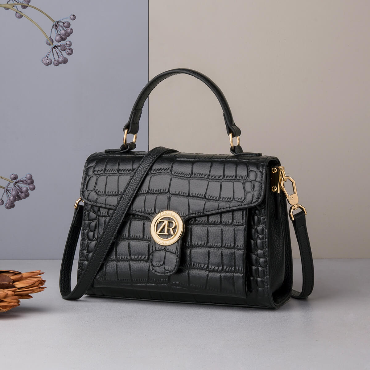 ZOOLER Crocodile Pattern Handbag for Women Lightweight Adjustable Strap