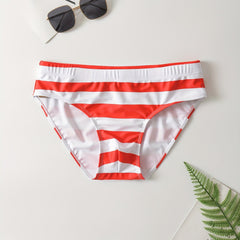 Men's Stripe Swim Brief Quick Dry Low Rise Beach Trunk