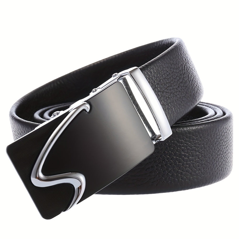 Men's Leather Belt with Automatic Buckle