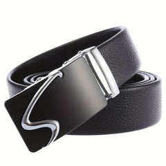 Men's Leather Belt with Automatic Buckle