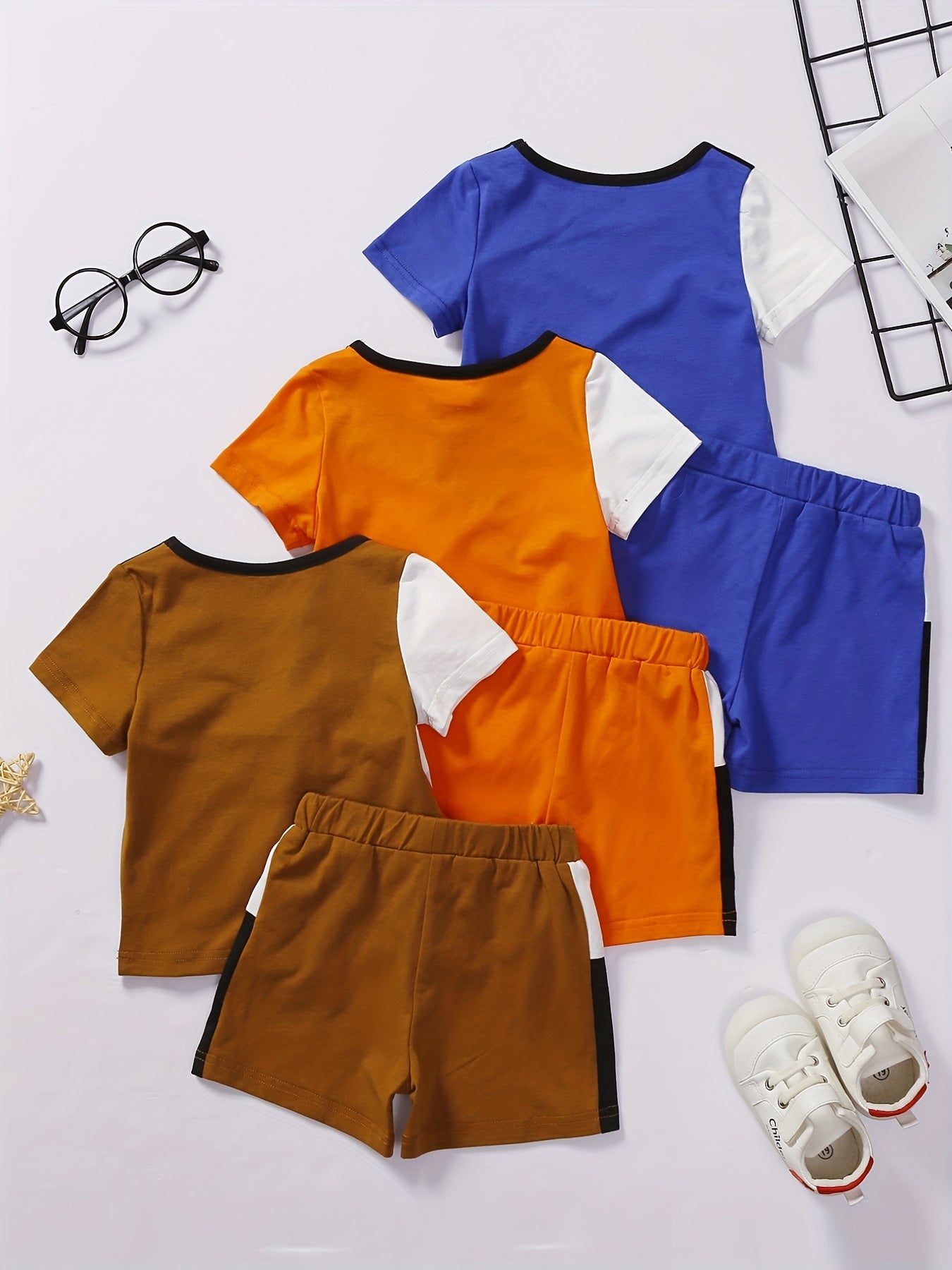 Block T shirt & Shorts Toddler Boys 2pcs Set