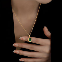 Green Pendant Necklace for Party Jewelry Holiday Birthday