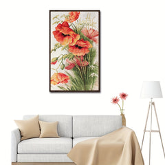1pc Embroidery Kit Cross Stitch For Adults Corn Poppy Patterns
