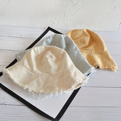 Vintage Frayed Brim Washed Bucket Hat for Women