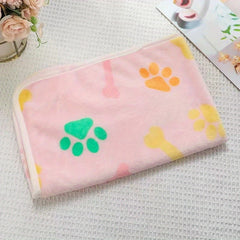 Soft and Cozy Paw Print Fleece Blanket for Dogs