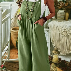 Women's Plus Size Wide Leg Baggy Overalls Jumpsuit With Pockets