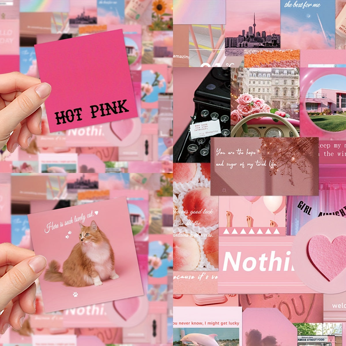 50 Pink Graffiti Stickers Laptop Helmet Water Cup Waterproof DIY