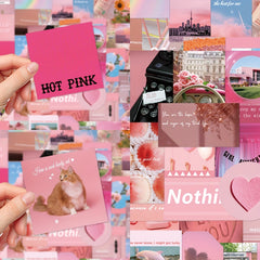 50 Pink Graffiti Stickers Laptop Helmet Water Cup Waterproof DIY