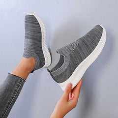 Women's Knitted Slip On Socks Shoes Breathable Mesh Running Shoes