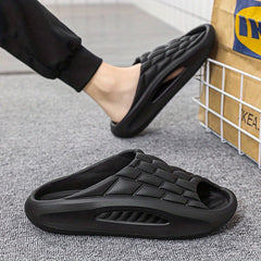 Men's Embossed Pattern Slides Casual Slippers
