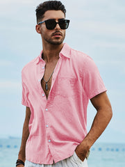 Men's Casual Basic Pattern High Stretch Short Sleeve T-Shirt