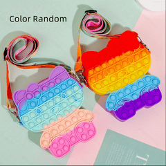Kitten Shape Girls Crossbody Bag Silicone Soft Surface Messenger B