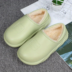 Men's Warm Fleece Slip On Slippers, Outdoor Walking Shoes