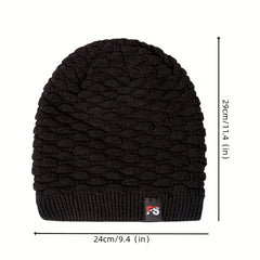 Winter Men's Fleece Beanie Warm Knitted Hat