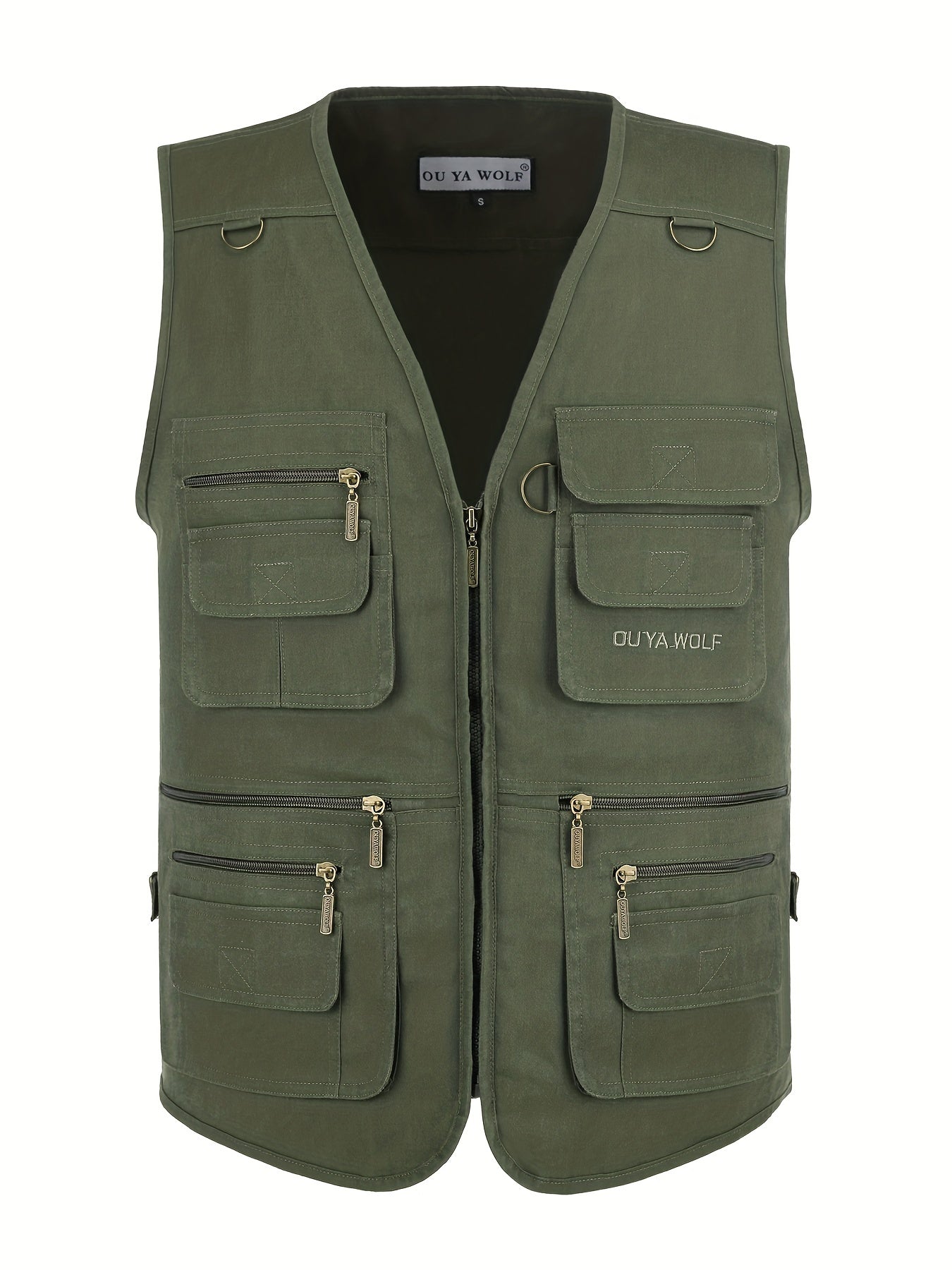 Men's Zipper Pockets Cargo Vest for Outdoor Activities