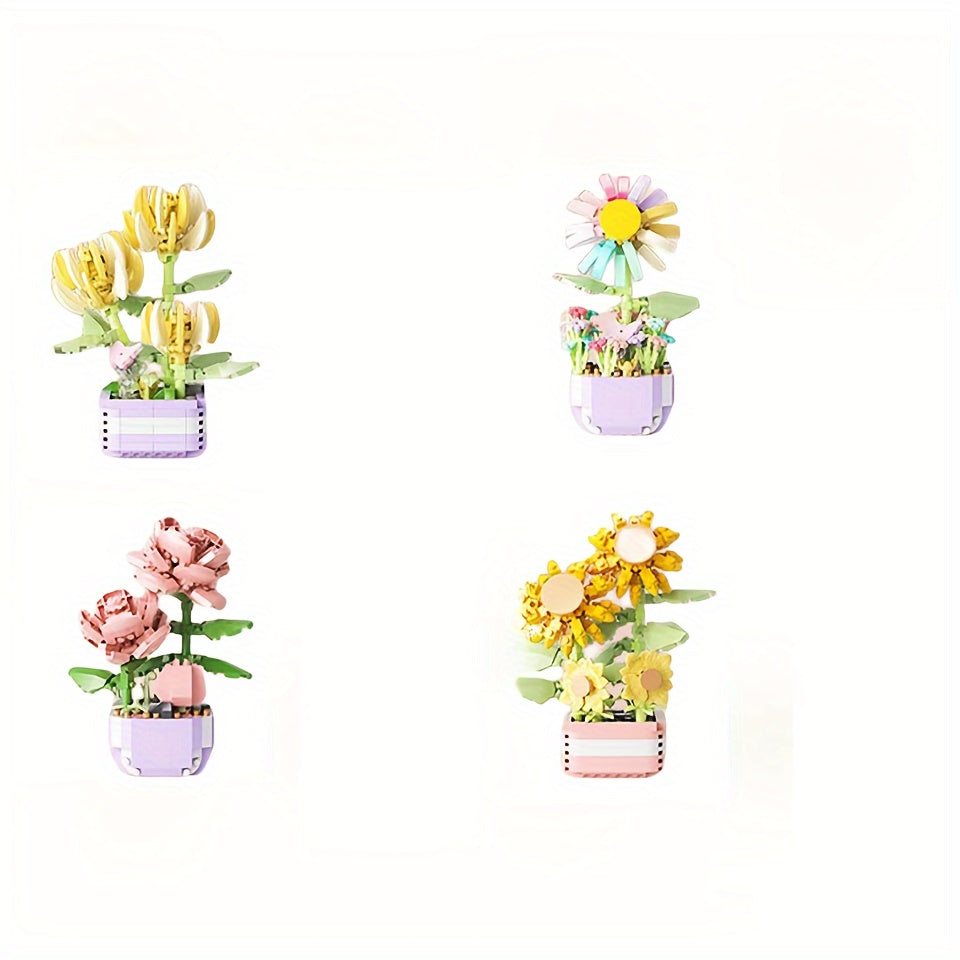Building Block Toy Decorative Potted Plants Party Favors DIY Creative Decoration