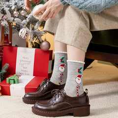 5 Pairs Cartoon Print Socks Christmas Women's Stockings & Hosiery