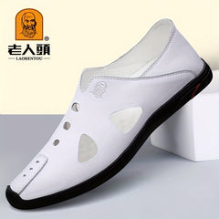 Men's Leather Hiking Sandals Non Slip Beach Water Shoes