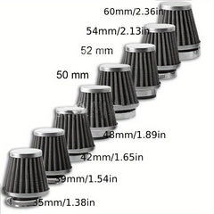 Universal Motorcycle Air Filter Cleaner 35-60mm for Bobber, Touring & Dirt Bikes