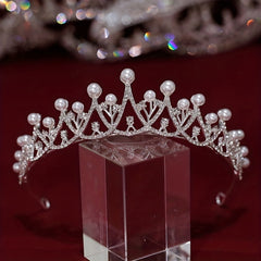 Bridal Rhinestone Faux Pearl Headband Tiara Wedding Hair Accessories