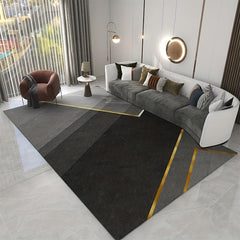 Modern Abstract Geometric Area Rug Non Shedding Grey Floor Carpet